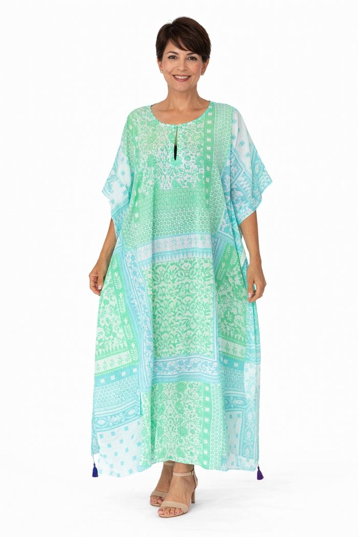 Long comfortable cotton kaftan- ch-3043