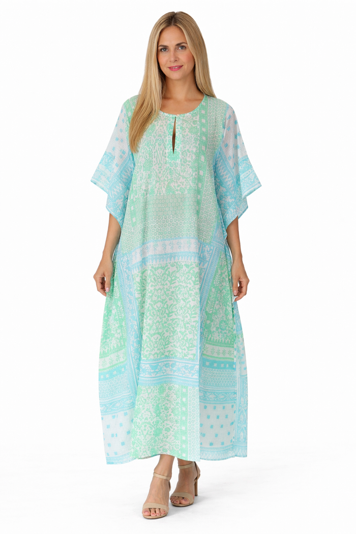 Long comfortable cotton kaftan- ch-3043
