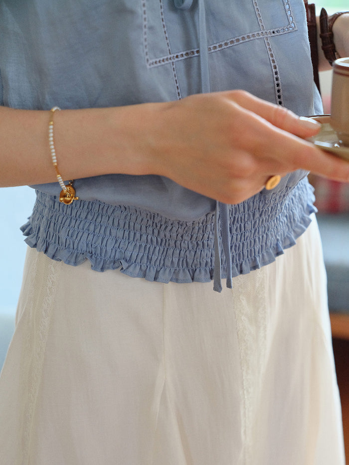 Lyra Round Neck Embroidery Blouse