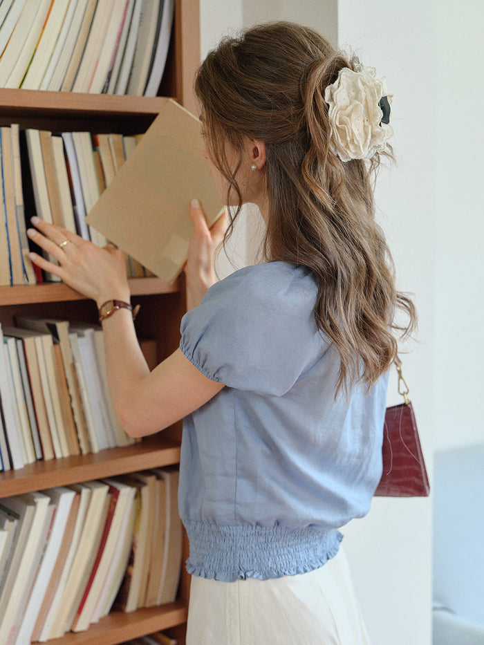 Lyra Round Neck Embroidery Blouse