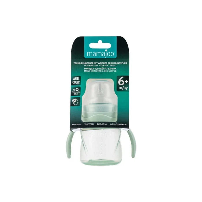 Mamajoo Training Cup with Handles 6+ months 160ml - Powder Green - ebebek - Black Friday