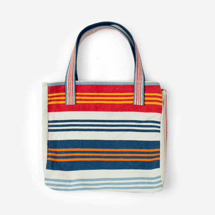 MAT WEAVE BEACH TOTE BAG - MULTI