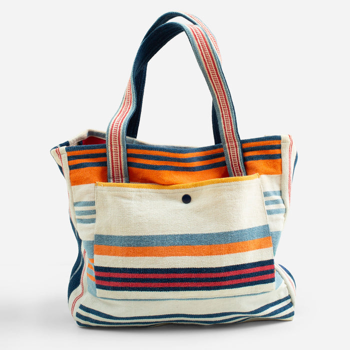 MAT WEAVE BEACH TOTE BAG - MULTI