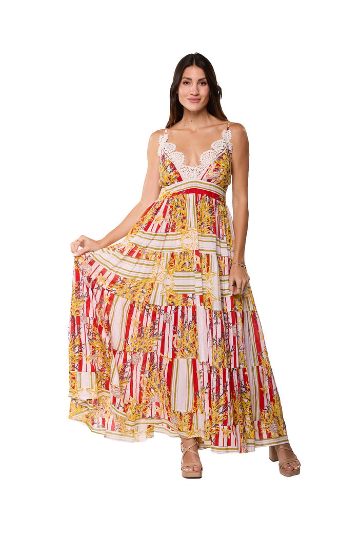 Mediterranean Garden Maxi Dress - 26588