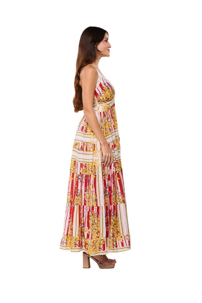 Mediterranean Garden Maxi Dress - 26588