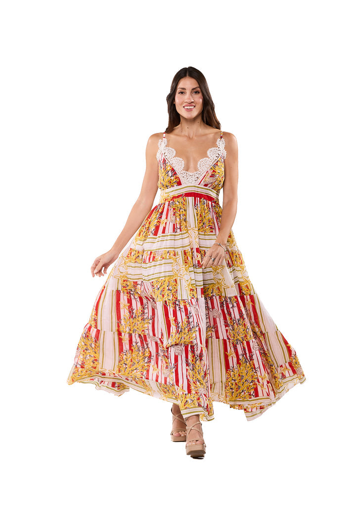 Mediterranean Garden Maxi Dress - 26588