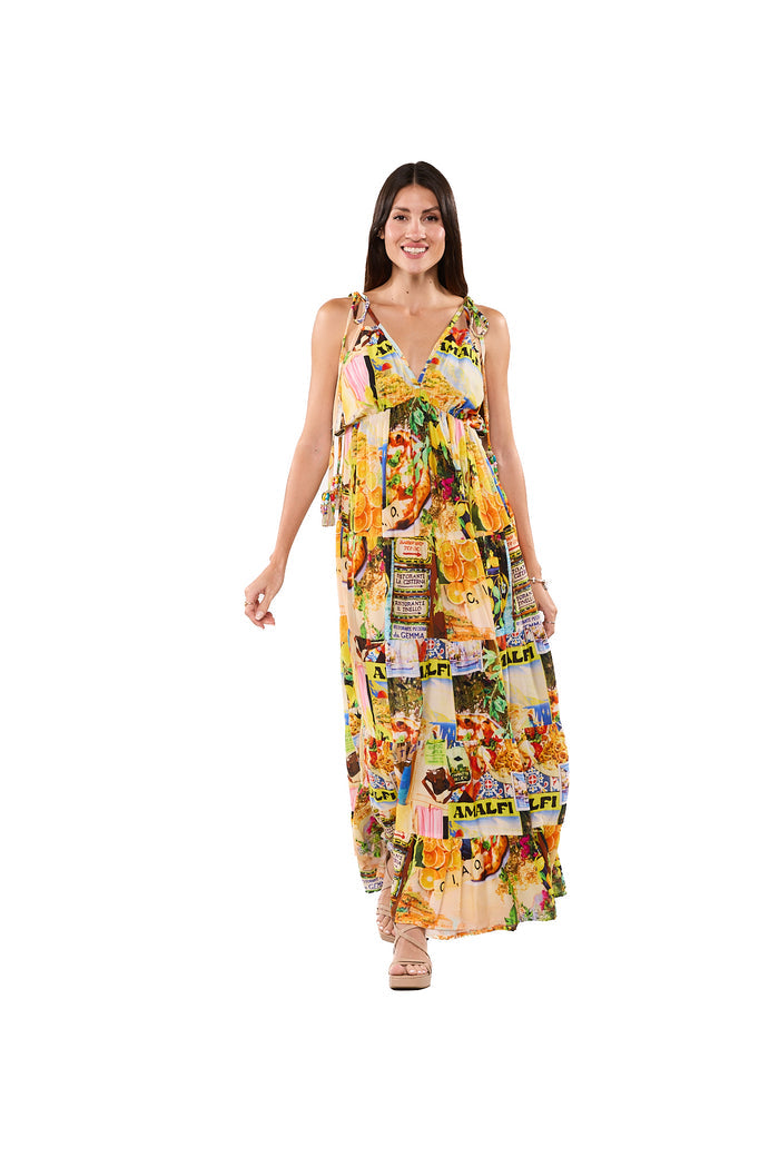 Mediterranean Resort Maxi Dress-AKC-31805