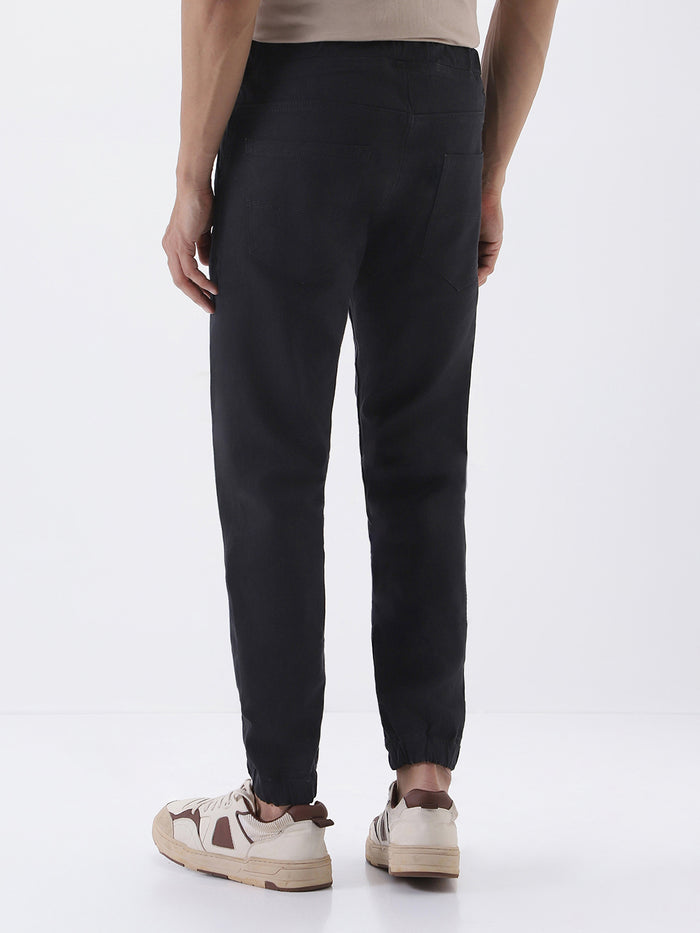 Men's Black Slim Fit Stretch Jogger Jeans