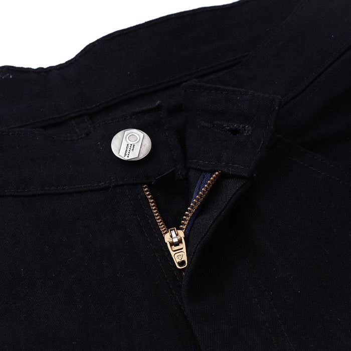 Men's Black Slim Fit Stretch Zippered Jeans