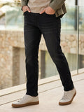Men's Black Slim Fit Washed Jeans Stretchable