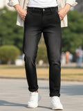 Men's Black Slim Fit Washed Jeans Stretchable