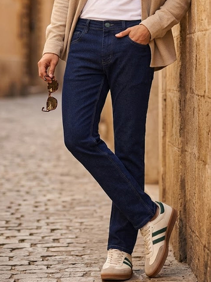 Men's Dark Blue Slim Fit Denim Jeans Stretchable
