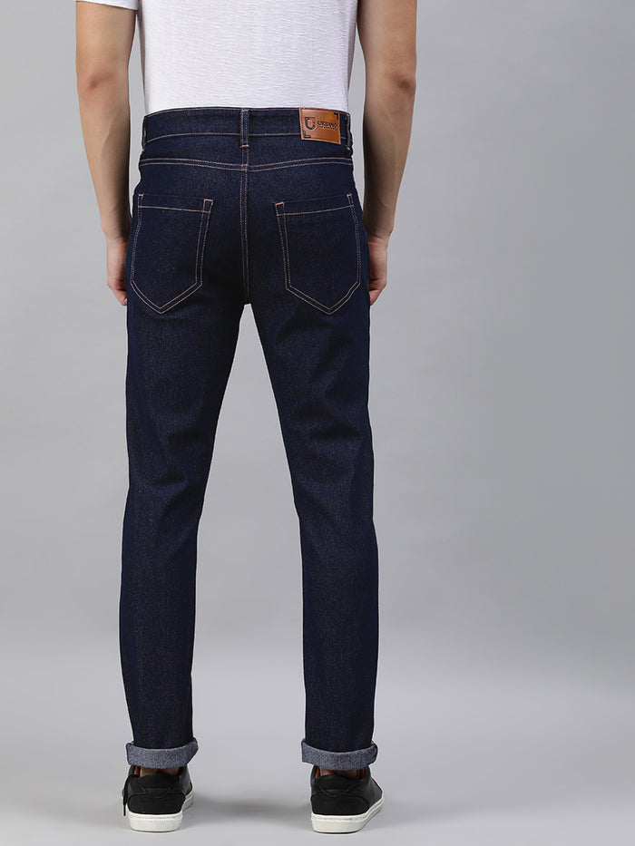 Men's Dark Blue Slim Fit Denim Jeans Stretchable