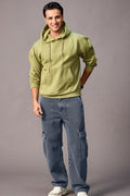 Men's Grey Loose Fit Cargo Jeans with 6 Pockets Non-Stretchable