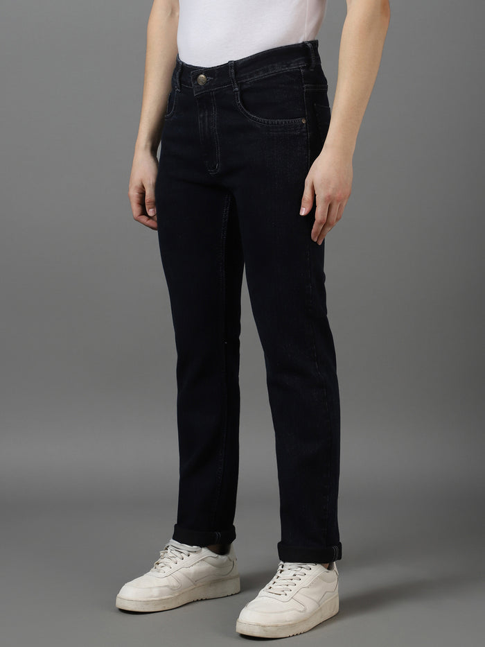 Men's Grey Regular Fit Washed Jeans Stretchable