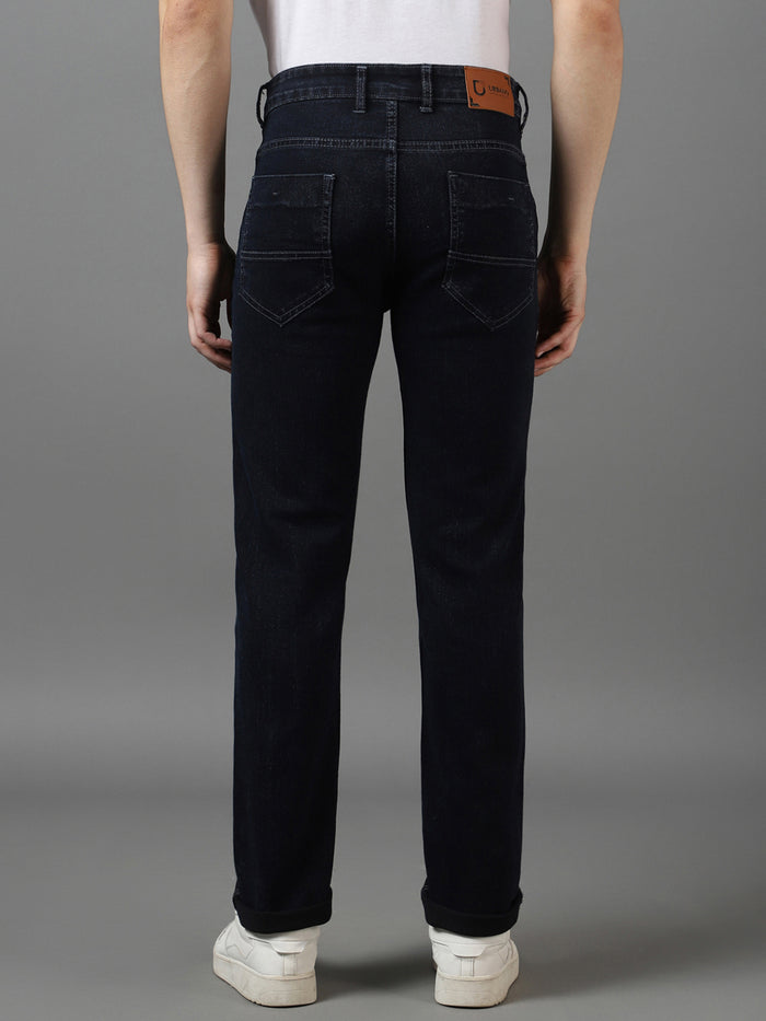 Men's Grey Regular Fit Washed Jeans Stretchable