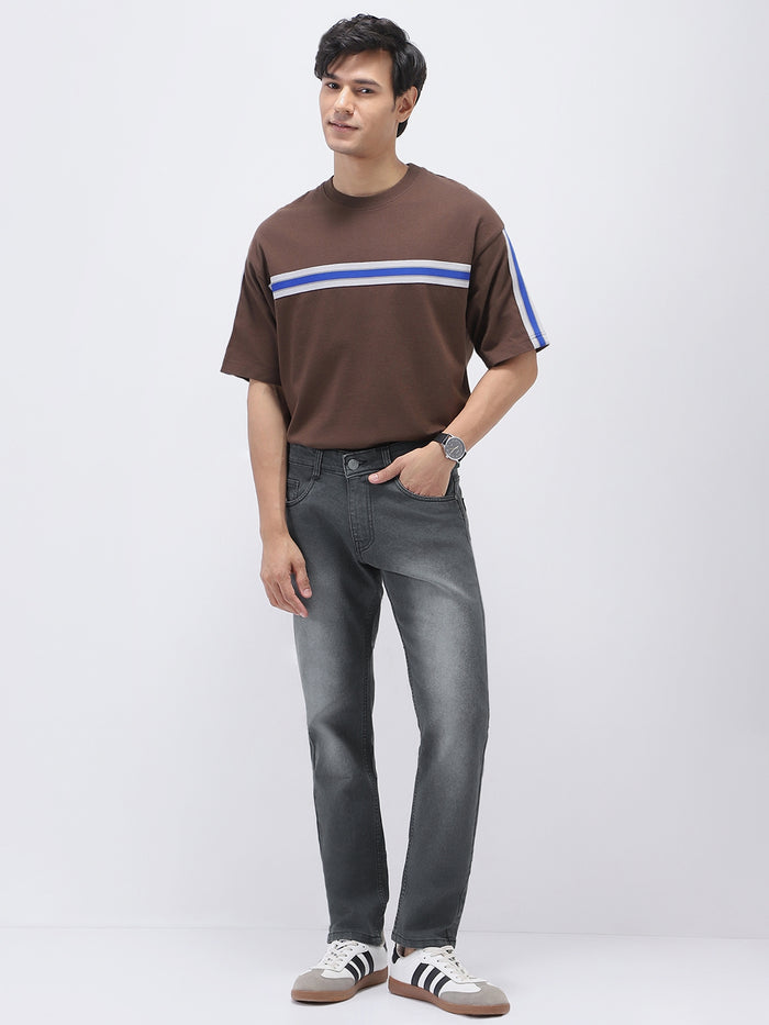 Men's Grey Slim Fit Stretch Jeans