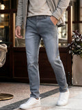 Men's Grey Slim Fit Washed Jeans Stretchable