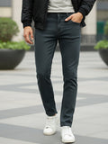 Men's Grey Slim Fit Washed Jeans Stretchable