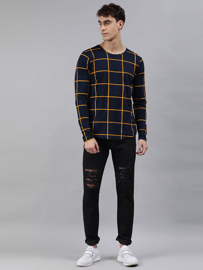 Men's Heavy Distressed Black Slim Fit Stretch Jeans