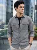 Men's Ice Grey Full Sleeve Regular Fit Casual Denim Shirt