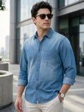 Men's Light Blue Full Sleeve Regular Fit Casual Denim Shirt