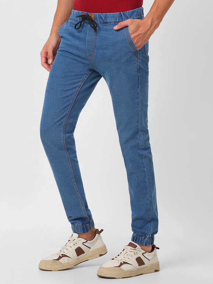 Men's Light Blue Jogger Jeans Slim Fit Stretch