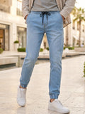 Men's Light Blue Slim Fit Stretch Jogger Jeans