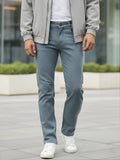 Men's Light Grey Regular Fit Washed Jeans Stretchable