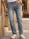 Men's Light Grey Slim Fit Stretch Jeans
