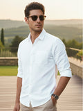 Men's Pastel Blue Cotton Full Sleeve Regular Fit Casual Solid Shirt