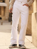 Men's White Washed Bootcut Jeans Stretchable
