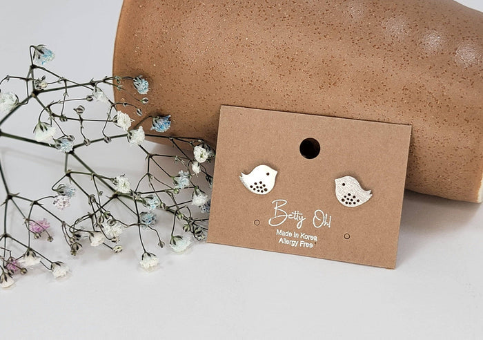 Mini Bird Post Earrings