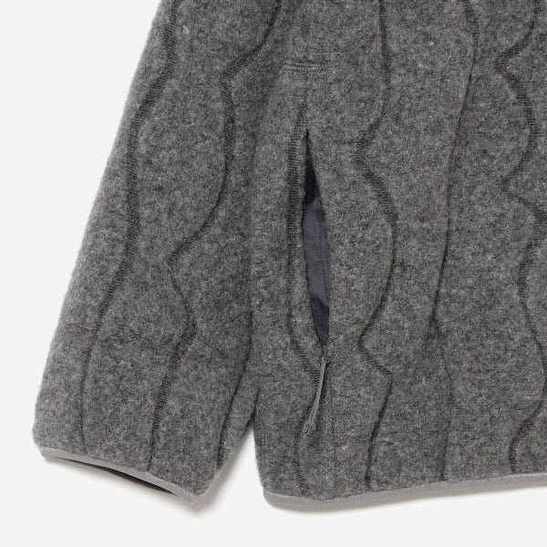 MOSLEY BOA WOOL HALF ZIP SWEATE - HEATHER GREY