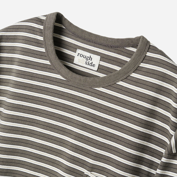 MULTI STRIPE LONG SLEEVE T-SHIRT - MUD
