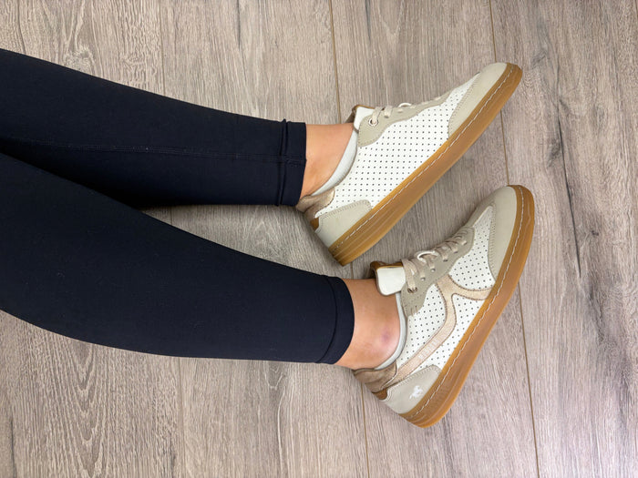Mustang - White/Beige Trainer