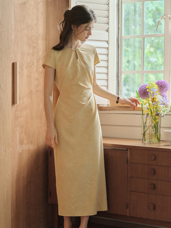 Nadia Round Neck Floral Slim Fit Dress