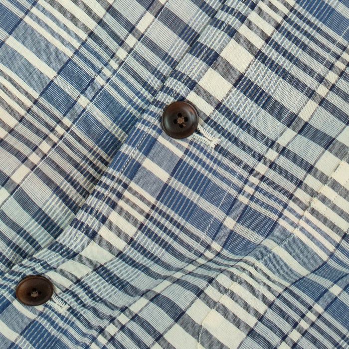 NO 106 SHIRT JACKET - MADRAS NAVY/NATURAL