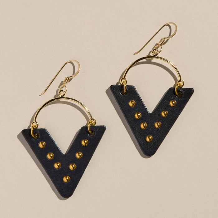 N&S Black Studded Sutton: Gold