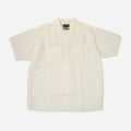 OPEN COLLAR LINEN SHIRT - FLAX WHITE