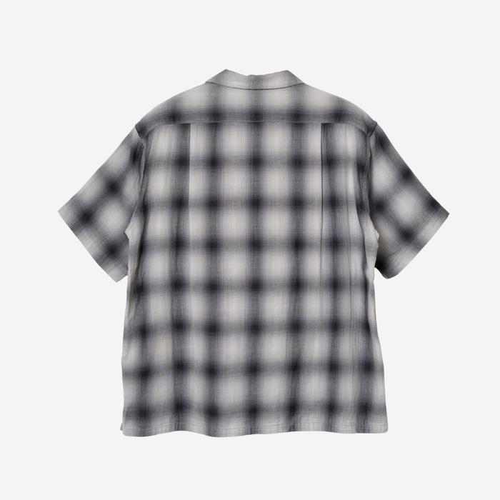 OPEN COLLAR SHIRT - S/S - GRAY/BONE