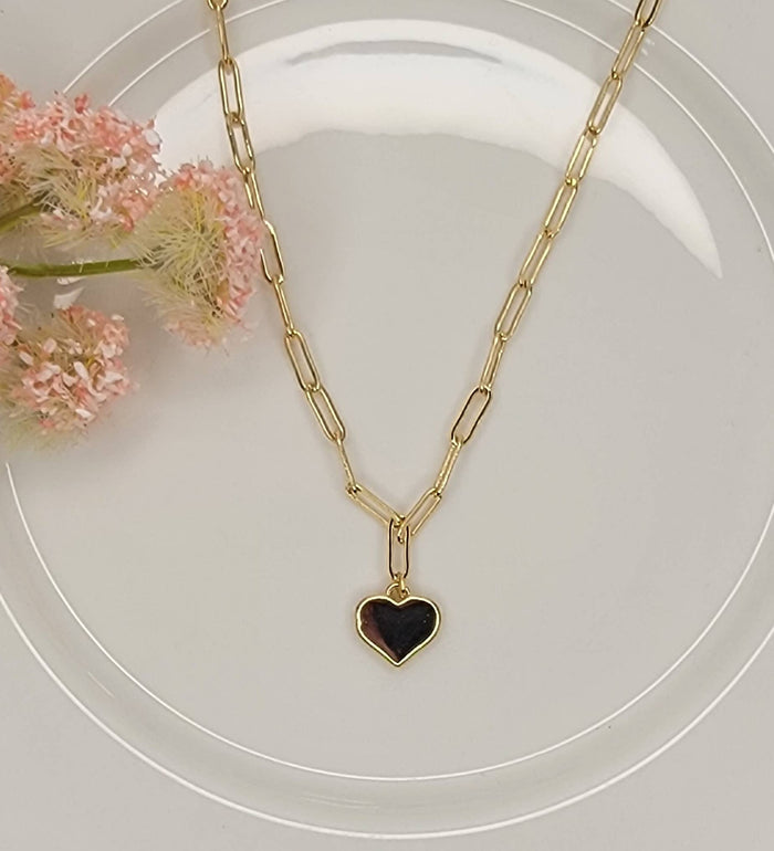 Paper Clip Heart Necklace