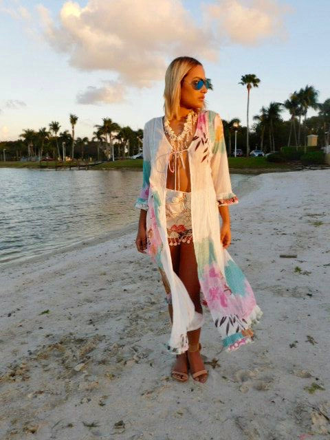 Pastel flower robe