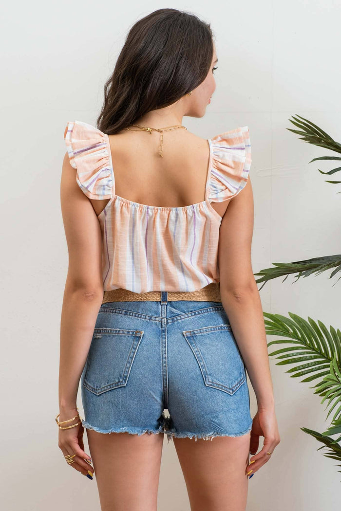 Peach STRIPED TOP