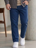 Plus Men's Blue Regular Fit Denim Jeans Stretchable