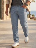 Plus Men's Light Grey Regular Fit Denim Jeans Stretchable