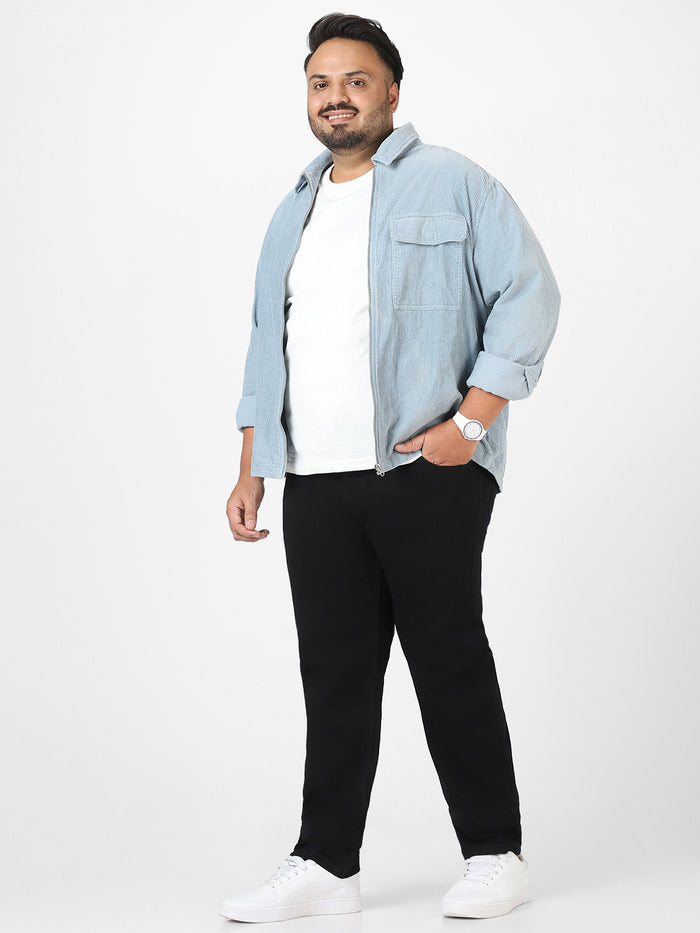 Plus Regular Men Black Jeans