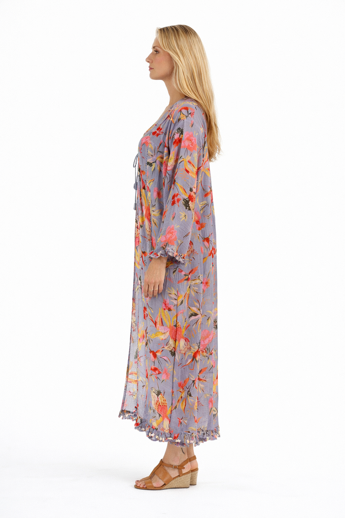 Printed cotton kimono
