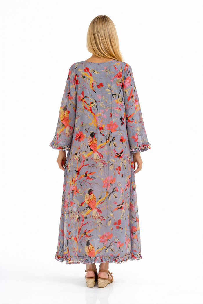 Printed cotton kimono