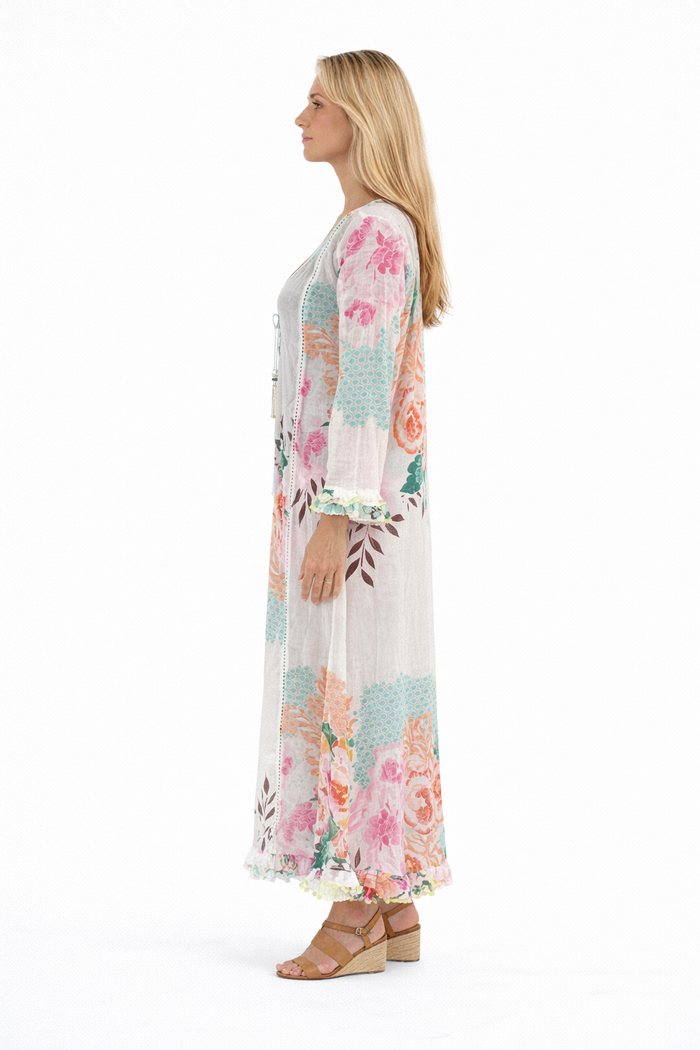 Printed cotton kimono